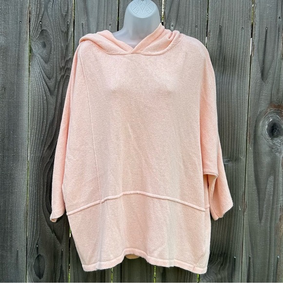 SUZY D London Womens One Size OS Peach Faylinn‎ Knit Tunic Top Hoodie Sweater - Picture 1 of 11